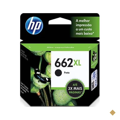 Cartucho de Tinta HP 662XL Preto Original (CZ105AB) Para HP DeskJet 2516, 3516…