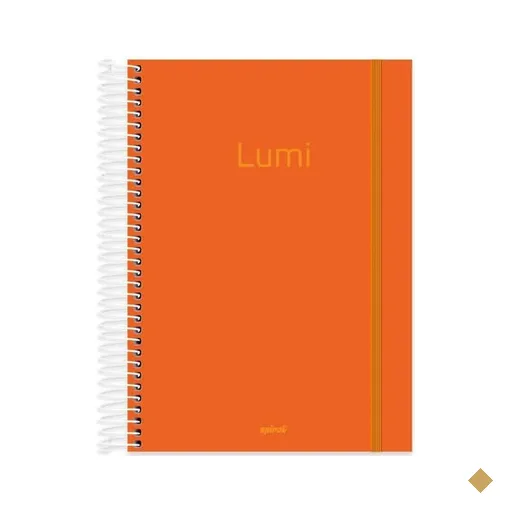 Caderno Universitário Capa Polipropileno 10X1 160 Folhas Lumi Laranja Spiral -…