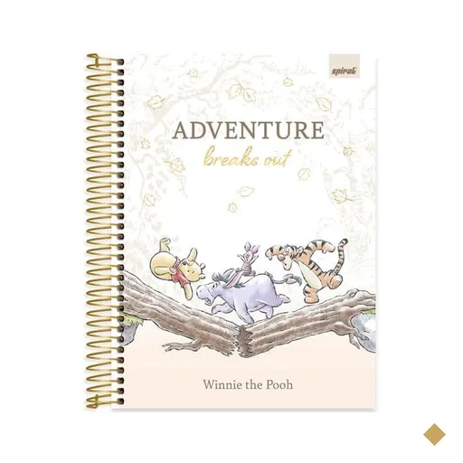Caderno Universitário Capa Dura, 10 x 1, 160 folhas, Pooh, 2640093, Spiral…