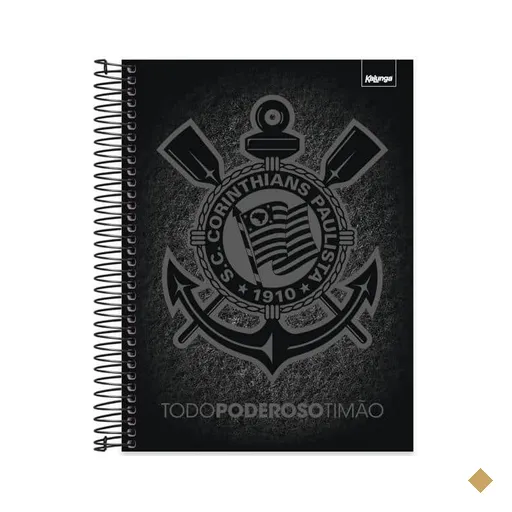 Caderno Universitário Capa Dura, 10x1, 160 folhas, Corinthians, 2639902…