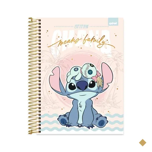 Caderno Universitário Capa Dura, 10 x 1, 160 Folhas, Stitch, 2640161, Spiral…