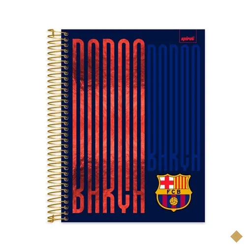 Caderno Universitário Capa Dura, 10 x 1, 160 Folhas, Barcelona FC, 2642714…