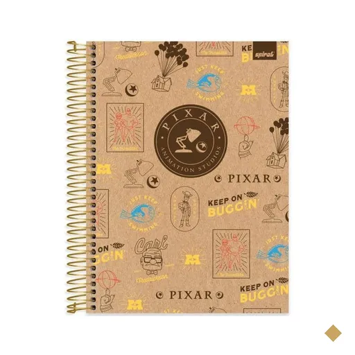 Caderno Universitário Capa Dura, 10 x 1, 160 Folhas, Pixar, 2640086, Spiral Px…