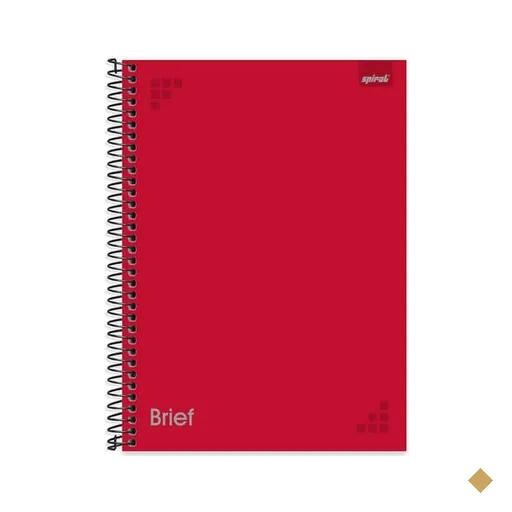 Caderno Universitário Capa Dura 1X1 80 Folhas Brief Vermelho Spiral PT 1 UN