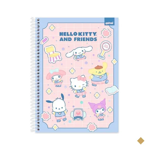 Caderno Universitário Capa Dura, 1x1, 80 folhas, Hello Kitty e Amigos…