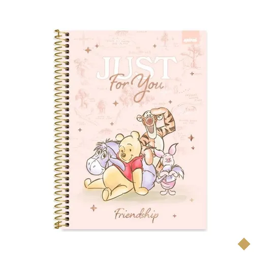 Caderno Universitário Capa Dura, 1x1, 80 folhas, Pooh, 2639769, Spiral Pooh PT…