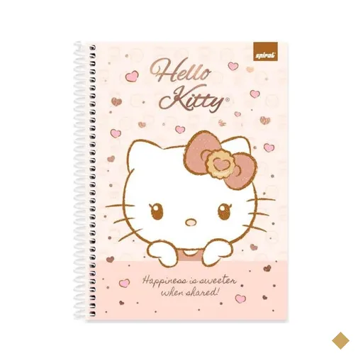 Caderno Universitário Capa Dura, 1x1, 80 folhas, Hello Kitty, 2639653, Spiral…