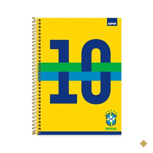 Caderno Universitário Capa Dura, 1x1, 80 folhas, CBF Camisa 10, 2647184…