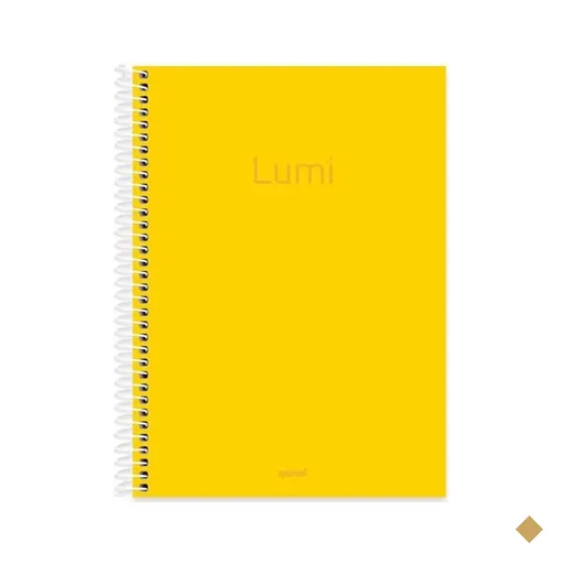 Caderno Universitário Capa Polipropileno 1X1 80 Folhas Lumi Amarelo Spiral PT…