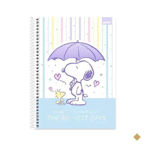 Caderno Universitário Capa Dura, 1x1, 80 folhas, Snoopy, 2639813, Spiral Sno -…