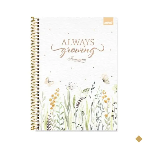 Caderno Universitário Capa Dura, 1x1, 80 Folhas, Femmina, 2637925, Spiral Fem…