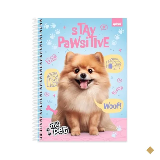 Caderno Universitário Capa Dura, 1x1, 80 Folhas, My Pet, 2638052, Spiral Pet -…