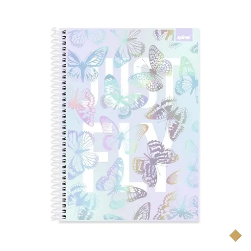 Caderno Universitário Capa Dura, 1x1, 80 Folhas, Flutter, 2637932, Spiral Flu…