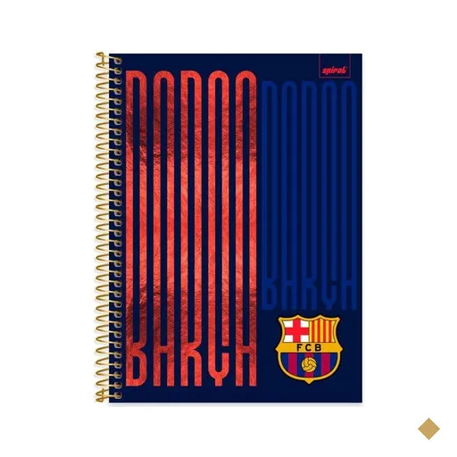 Caderno Universitário Capa Dura, 1x1, 80 Folhas, Barcelona FC, 2642554, Spiral…