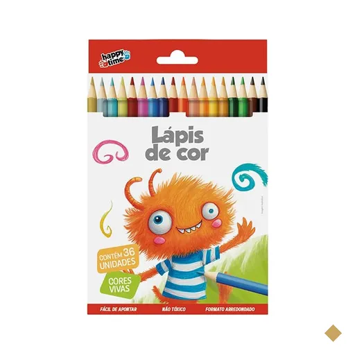 Lápis de Cor 36 cores redondo HT 11.1704 Happy-time ET 36 UN