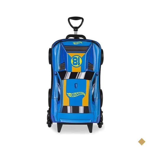 Mochila Escolar Infantil de Rodinhas Hot Wheels Mattel em EVA Maxtoy PT 1 UN