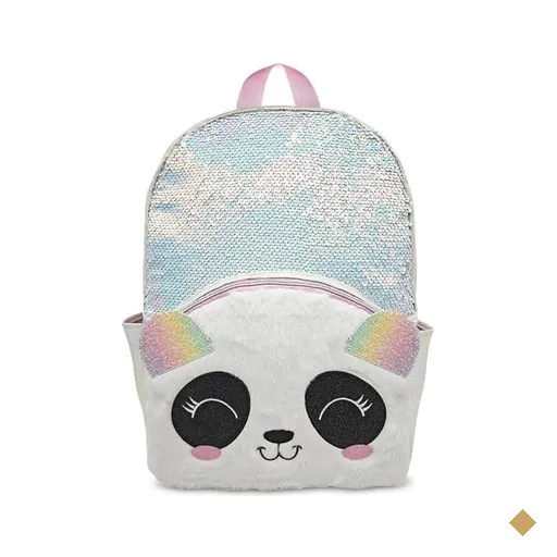 Mochila poliéster, Panda, Rosa, QAR009, Happy-time - PT 1 UN