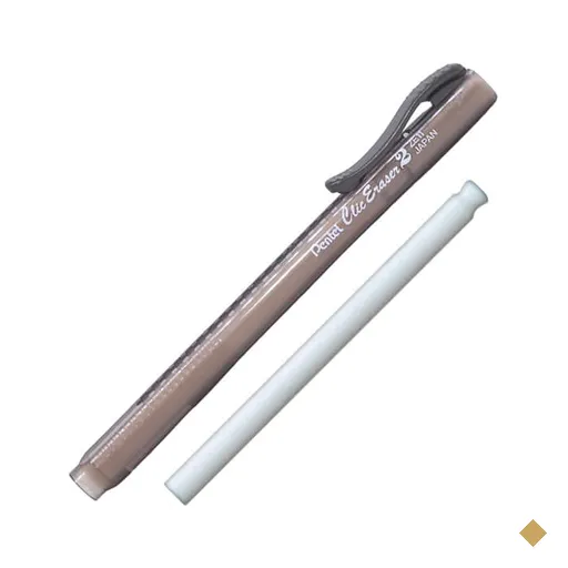 Caneta Borracha Click com 01 refil adicional, Fumê, Pentel - BT 1 UN