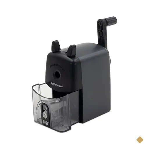 Apontador manual de mesa, Preto, H-100 Easy Office - CX 1 UN