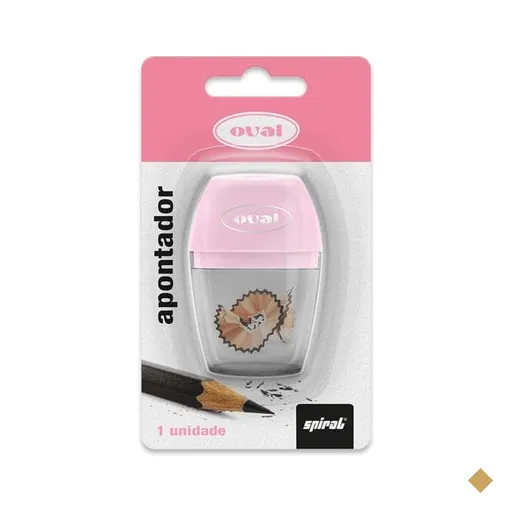 Apontador com Depósito Rosa Pastel, 8132, Oval - BT 1 UN
