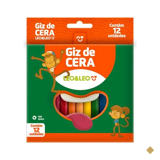 Giz de cera 12 cores, 4504, Leonora CX 1 UN
