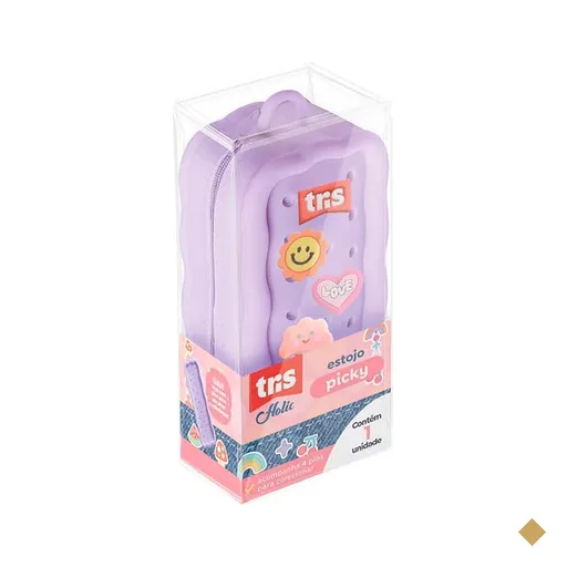 Estojo escolar silicone Picky, Lilás, 912961, Tris - PT 1 UN