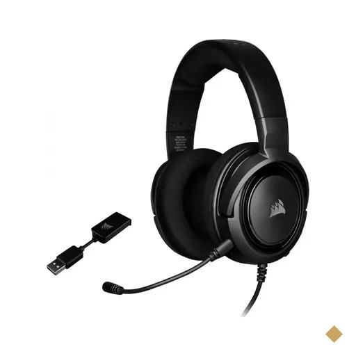Headset Corsair Gamer HS45 7.1 Surround, Drivers 50mm, P2/USB Carbon