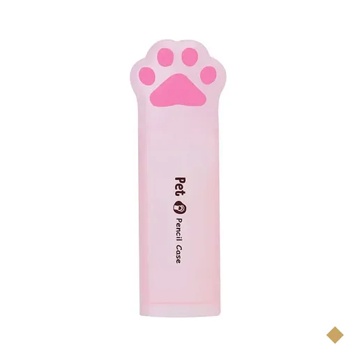 Estojo escolar Patinha de gato em polipropileno rígido, Rosa, Spiral - PT 1 UN