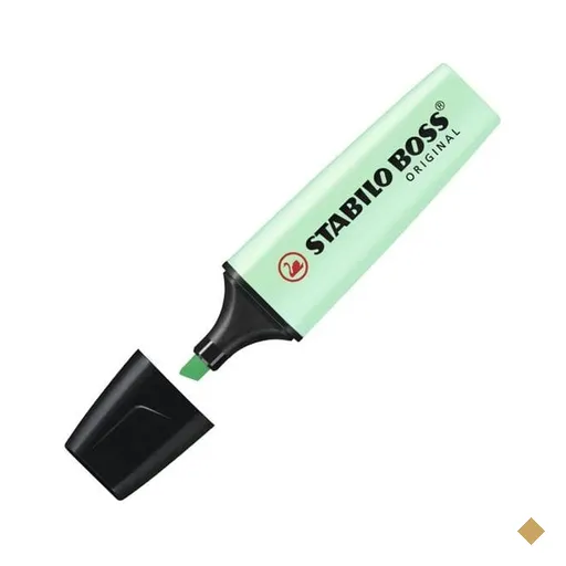 Pincel Marca texto Boss Verde pastel, 527700, Stabilo - UN 1 UN