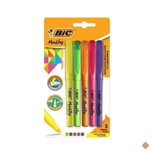 Marca Texto 5 cores Fluorescentes Sortidas 904092 BIC - BT 1 UN