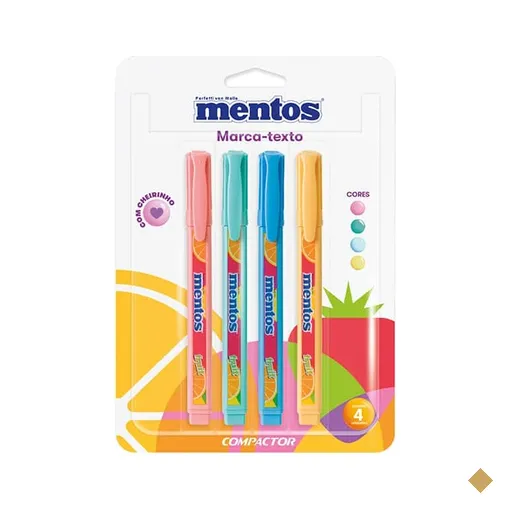 Pincel marca texto mentos com cheiro, 2923660, Compactor - BT 4 UN