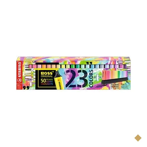 Pincel Marca texto Boss 23 cores, 7023-01 58.0901, Stabilo - CX 1 UN