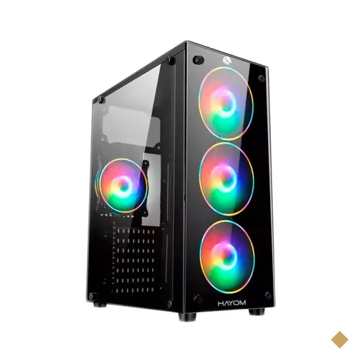 Gabinete Hayom Gamer GB1709 RGB Rainbow, Lateral e Frontal Vidro Temperado, 4…