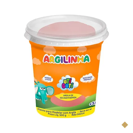 Massa p/modelar 500g argilinha terracota 500g 189000 Uti Guti PO 1 UN