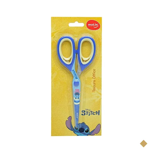 Tesoura escolar Stitch, 18cm, 31390, Molin - BT 1 UN