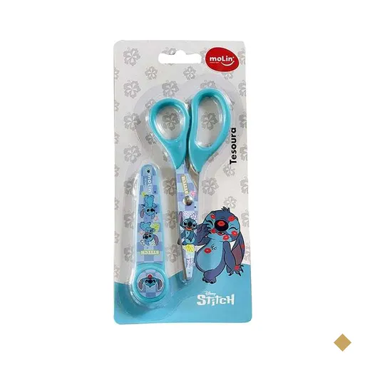 Tesoura escolar Stitch Disney cores sortidas 31385 Molin - BT 1 UN