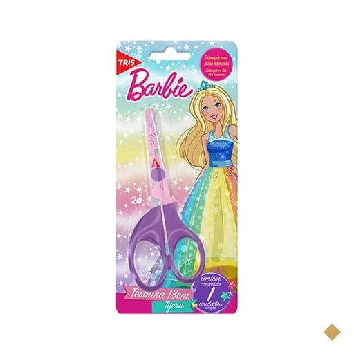 Tesoura Escolar 13cm sortida Barbie Mattel Tris BT 1 UN