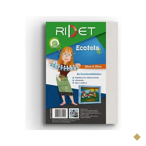 Tela para pintura Ecocores, Ecotela, 29 x 20cm, 010060, Ridet - PT 1 UN