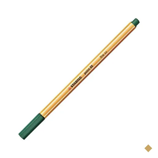 Caneta hidrográfica verde escuro 0,4mm Point 88/53 Stabilo UN 1 UN