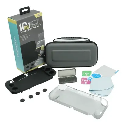 Kit Proteção Nintendo Switch Lite 10 Em 1 Case Capa Película