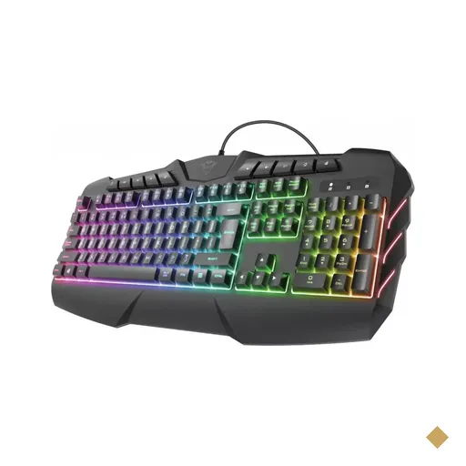 Teclado Trust Gamer Semi Mecânico GXT 881 ODYSS LED RGB USB Preto