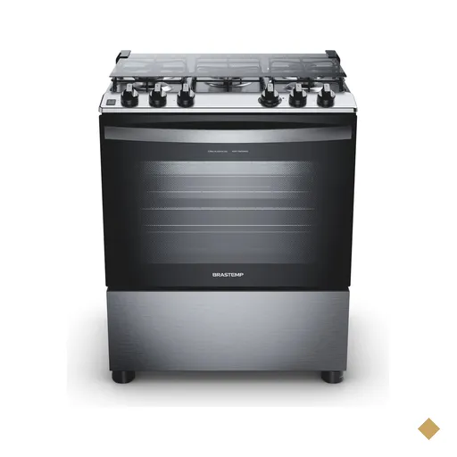 Fogão de Piso Brastemp de 05 Bocas com Turbo Chama e Grill Inox - BFS5GDR
