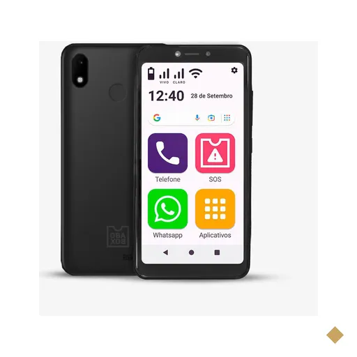 Smartphone Obasmart Conecta Preto Obabox - OB023OUT - [Reembalado]