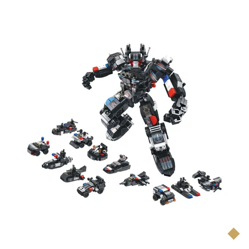 Blocos De Montar Cubic 25 Em 1 Polícia Swat Robot 600 Peças Multikids - BR1616