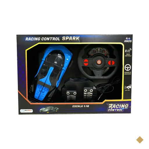Carrinho Racing Control Spark Azul e Preto Multikids - BR1339OUT [Reembalado]