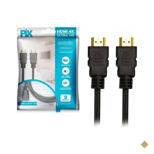 Cabo HDMI 2m v2.0 TV 3D/ULTRA HD 4K - PIX 018-2222