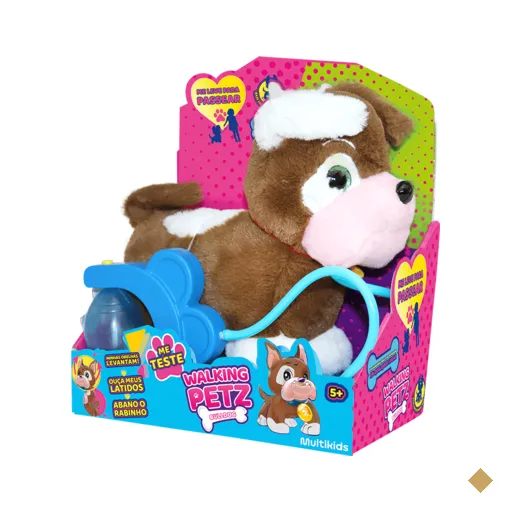 Pelúcia Cachorrinho Walking Petz Bulldog Multikids - BR1874