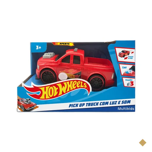 Hot Wheels Carro Pick Up Truck Vermelho Com Luz e Som Multikids - BR1820OUT…