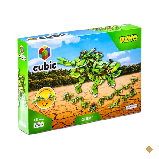 Blocos de Montar Cubic 25 em 1 Dinossauro 577 Peças Multikids - BR1615OUT…
