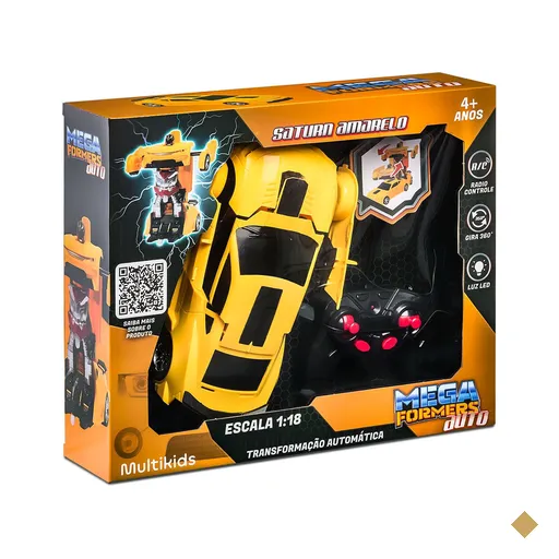 Carrinho Transformável Controle Remoto Megaformers Auto Saturn Amarelo…